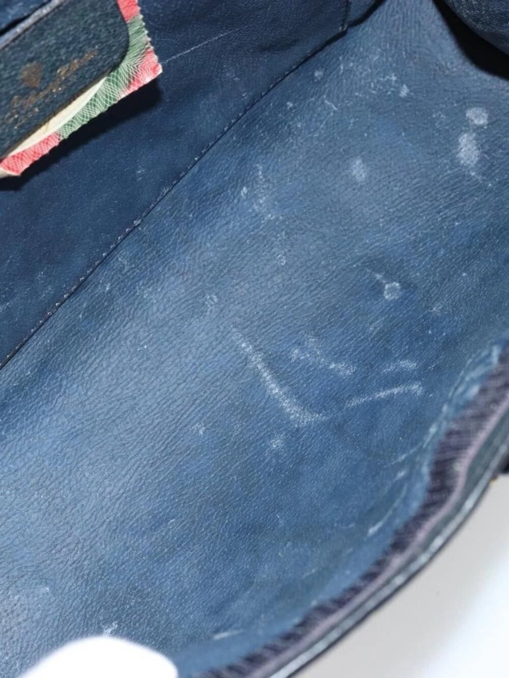 GUCCI GG Supreme Sherry Line Clutch Bag PVC Navy 89 01 033 Auth 175774 - Picture 14 of 16